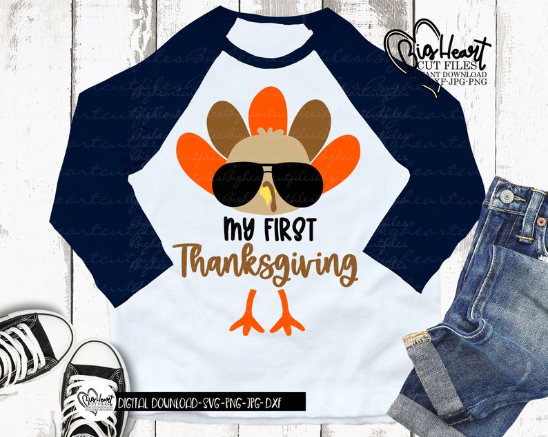 My First Thanksgiving Svg Png Jpg Dxf Boys Thanksgiving - Etsy