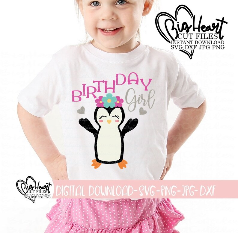 Download Clip Art Penguin Cut File Cricut Dxf Png Penguin Birthday Girl Svg Silhouette Jpg Girl Birthday Shirt Design Sublimation Girl Birthday Svg Art Collectibles