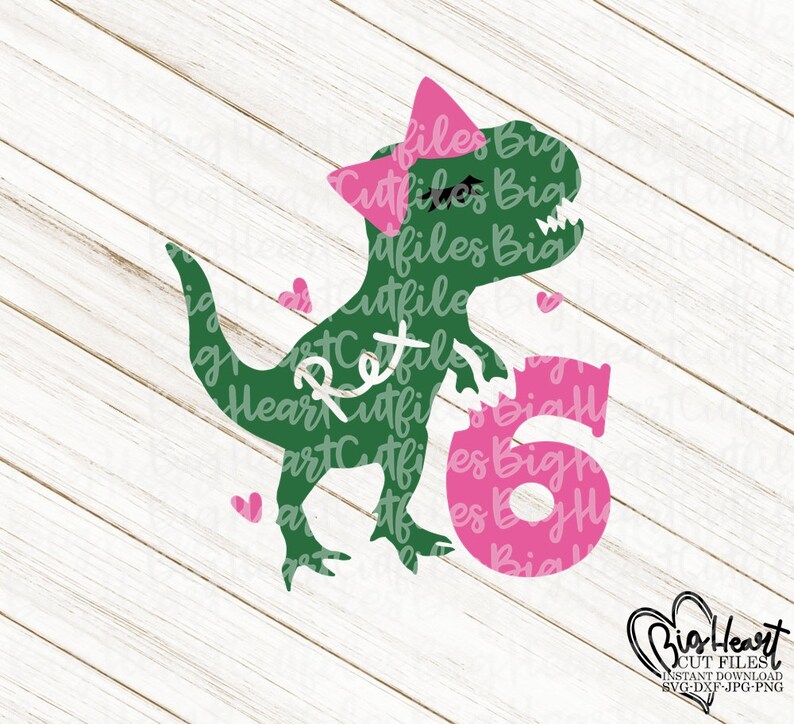 Download T Rex Birthday Svg Dinosaur Birthday Girl Svg Six Rex | Etsy