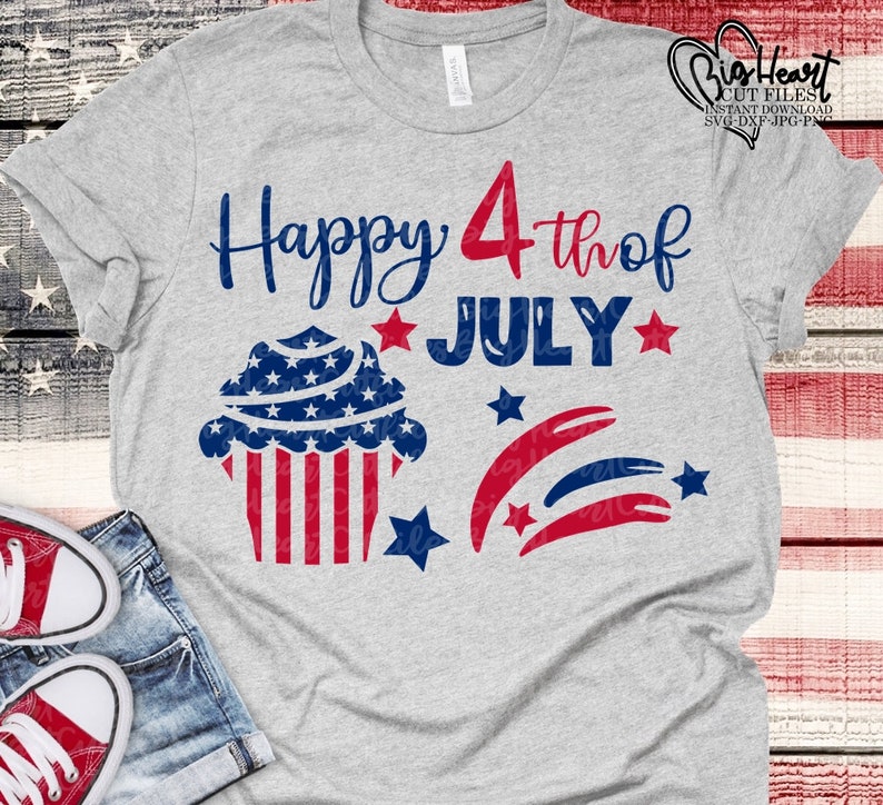 Silhouette Png Happy 4th of July Svg Baby 4th of July Svg Dxf Cricut Cut 4th of July Svg US Flag Cupcake Independence Svg Jpg
