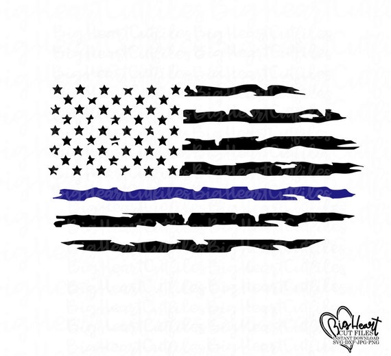 Download Clip Art Distressed Police Flag Svg Png Jpg Dxf Instant Download Thin Blue Line Flag Svg American Flag Svg Distressed Usa Flag Silhouette Cricut Art Collectibles