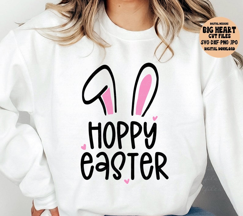 Hoppy Easter Svg Png Jpg Dxf Easter Svg Bunny Ears Svg - Etsy