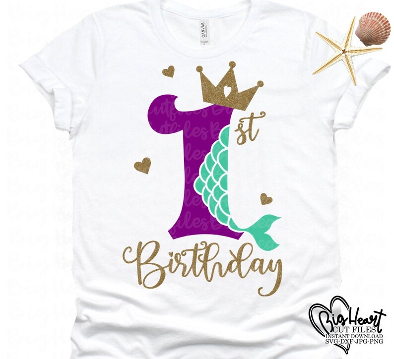 Download Clip Art Art Collectibles Mermaid 1st Birthday Svg Png Jpg Dxf Birthday Mermaid Svg First Birthday Svg 1st Birthday Girl Svg File One Svg Silhouette Cricut Cut Files