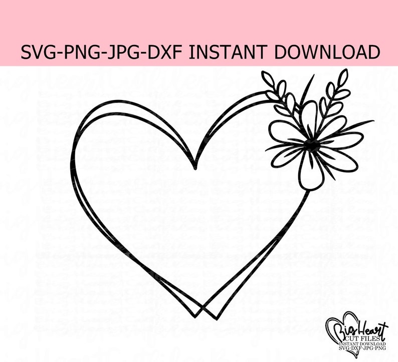 Download Floral Heart Wreath Svg Png Jpg Dxf Heart Wreath Svg | Etsy