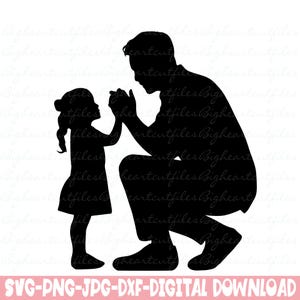 Padre e figlia Svg Padre e figlio Svg Png Jpg Dxf Festa del papà File di taglio Download immediato