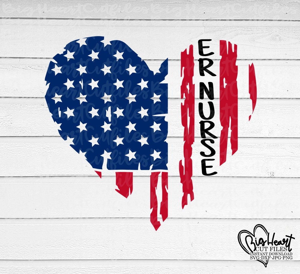 Download Emergency Nurse Distressed American Flag Svg Png Jpg Dxf ...