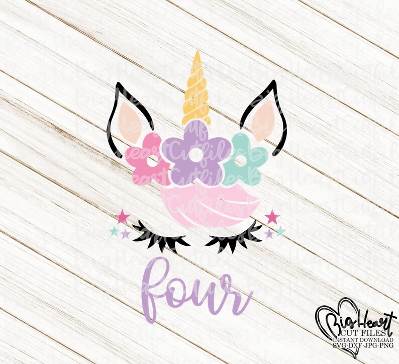 Download Unicorn Svg 4th Birthday Girl Svg Png Jpg Dxf Birthday | Etsy