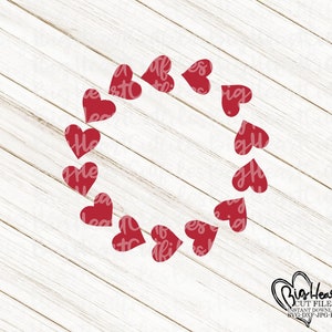 Heart Valentine Frame Svg, Png, Jpg, Dxf, Heart Circle Monogram Frame Svg, Valentine's Day Svg, Heart Svg, Hearts Silhouette,Cricut Cut File image 2