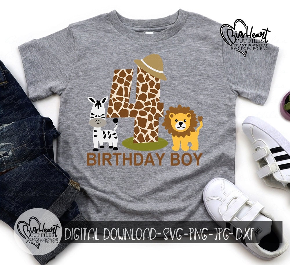 Download Safari Jungle 4th Birthday Boy Svg Png Jpg Dxf Lion Zebra | Etsy