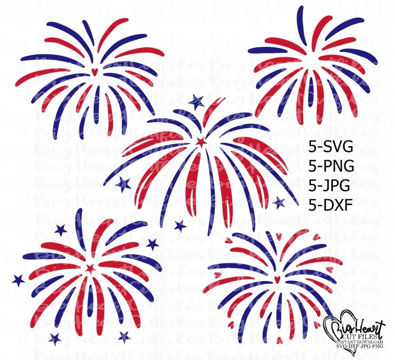 Download Fireworks Svg Png Jpg Dxf Fireworks Bundle 4th Of July | Etsy