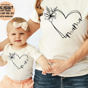Mama und Mini-Svg, Png, Jpg, Dxf, Mama-Svg, Mami und ich passendeSvp, Mini-Svg, Mutter und Tochter Shirt Etsy Design, Silhouette, Cricut
