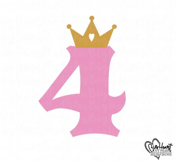 Download 4th Birthday Girl Svg Png Jpg Dxf Fourth Birthday Svg 4 Svg Birthday Princess Shirt Svg