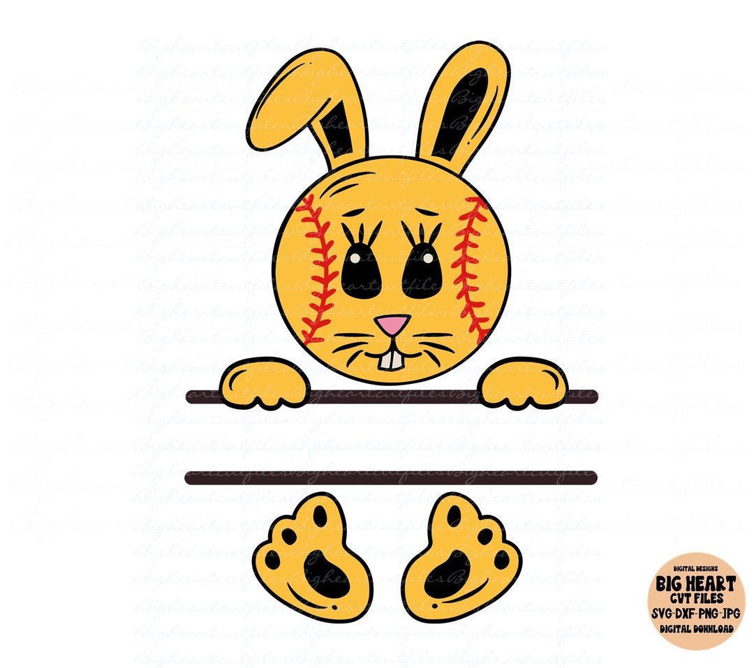 Softball Bunny Svg Png Jpg Dxf Softball Svg Easter Bunny Etsy