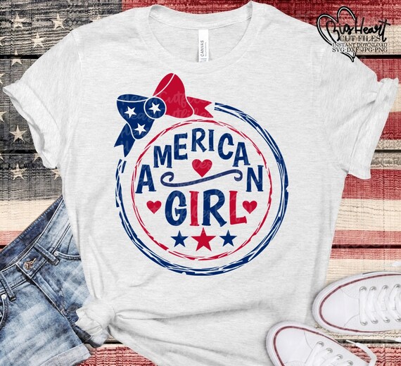 American Girl Svg Png Jpg Dxf 4th Of July Svg File Fourth | Etsy