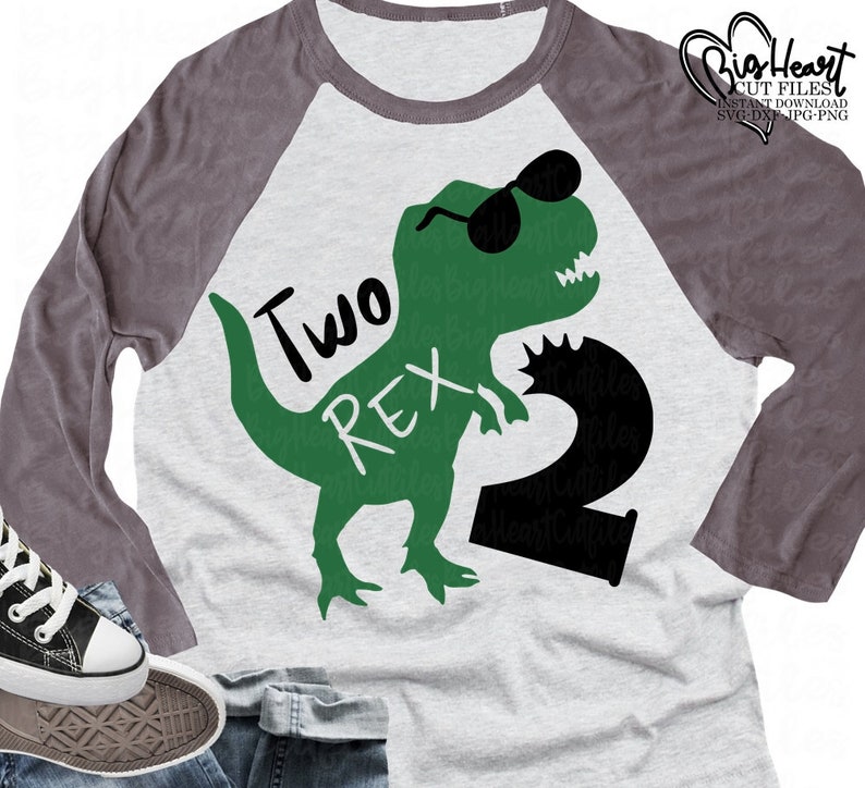 Download T Rex Birthday Svg Dinosaur Svg Two Rex Dinosaur Svg 2nd ...