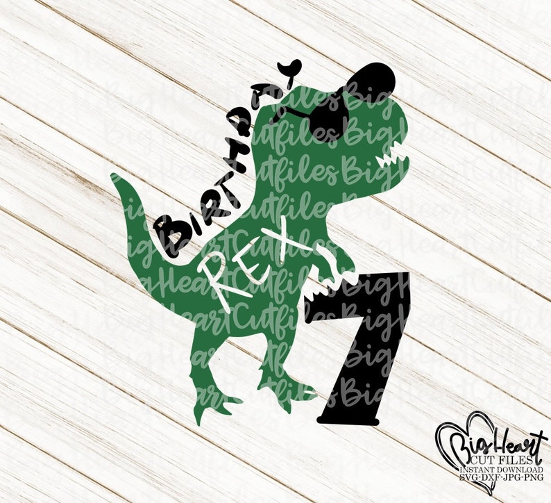 Download T Rex Birthday Svg Dinosaur Svg 7th Birthday Svg Seventh | Etsy