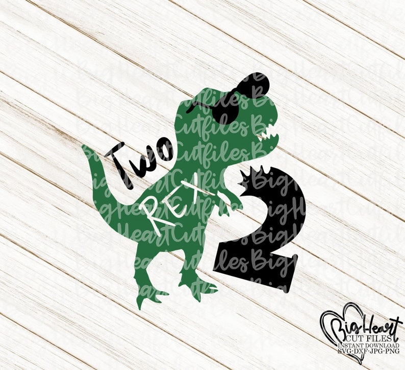 Download T Rex Birthday Svg Dinosaur Svg Two Rex Dinosaur Svg 2nd ...