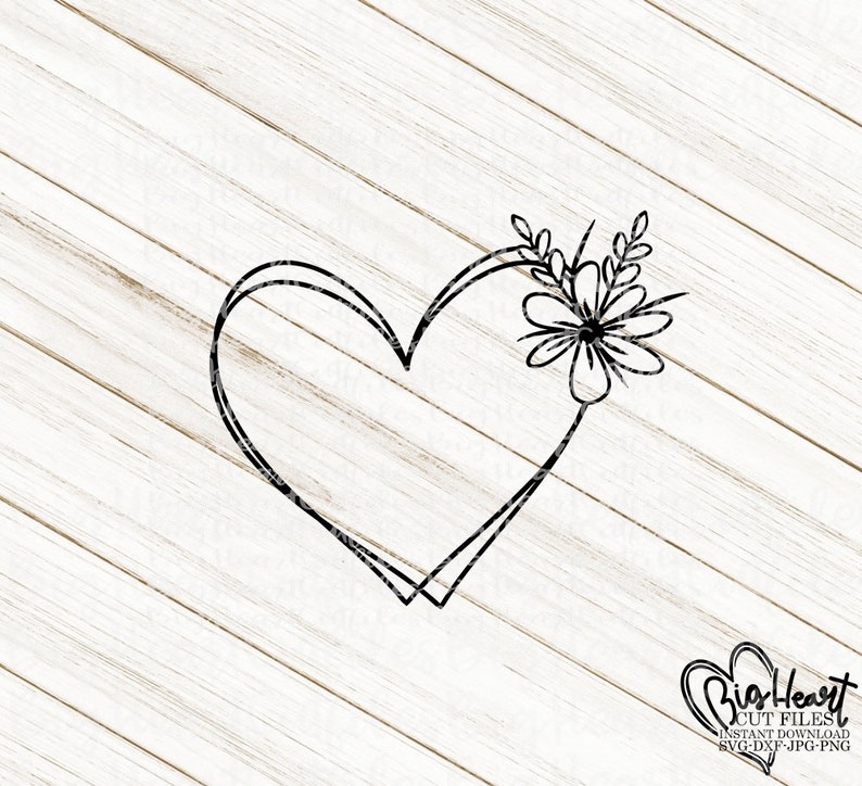 Download Floral Heart Wreath Svg Png Jpg Dxf Heart Wreath Svg | Etsy