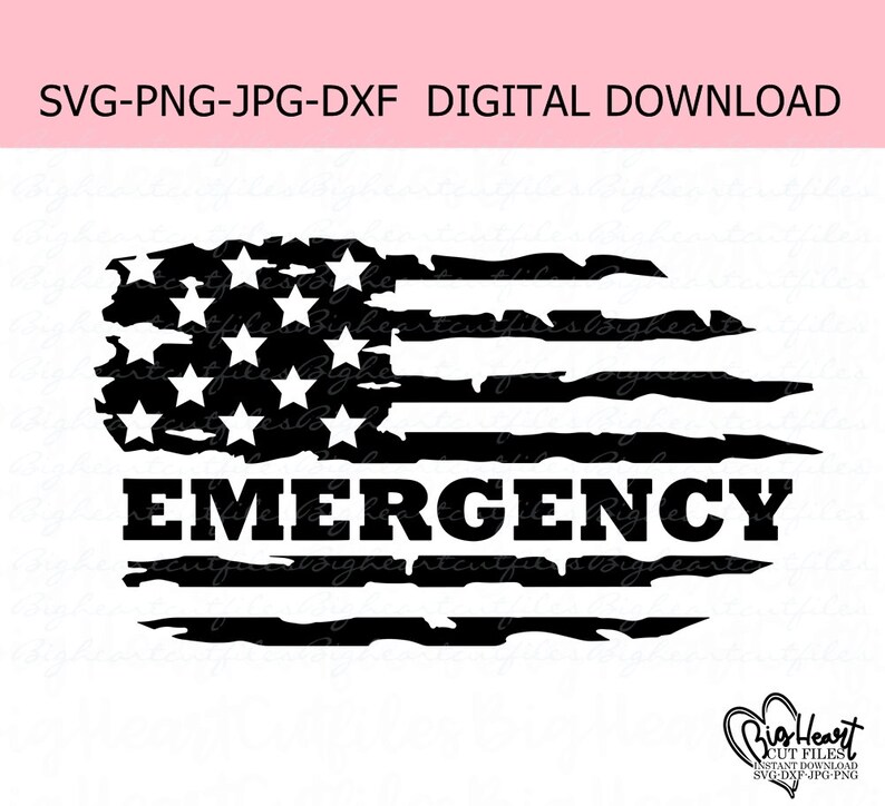 Download Emergency Distressed American Flag Svg Png Jpg Dxf | Etsy