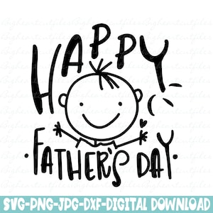 父の日おめでとう SVG カット ファイル スティック フィギュア SVG PNG Jpg Dxf