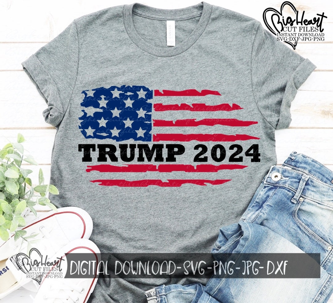 Trump 2024 Distressed American Flag Svg Png Jpg Dxf Trump - Etsy