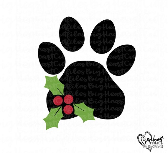 Dog Paw Christmas Svg Dog Paw Svg Maretak svg Dog Christmas Etsy België