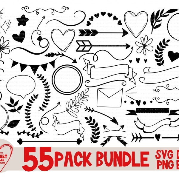 Doodle Svg Bundel, Doodle Elements Svg Bundel, Svg, Png, Eps, Dxf, Digitale Download, Instant Download, Doodle Clipart, Doodle Clip Art