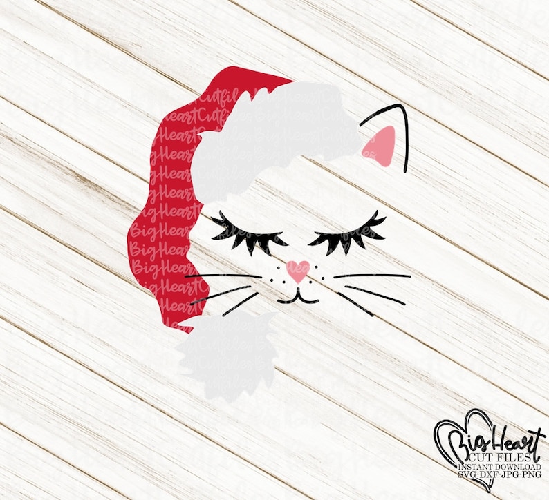 Download Christmas Cat Svg Png Jpg Dxd Kitty Cat Svg Cat With | Etsy