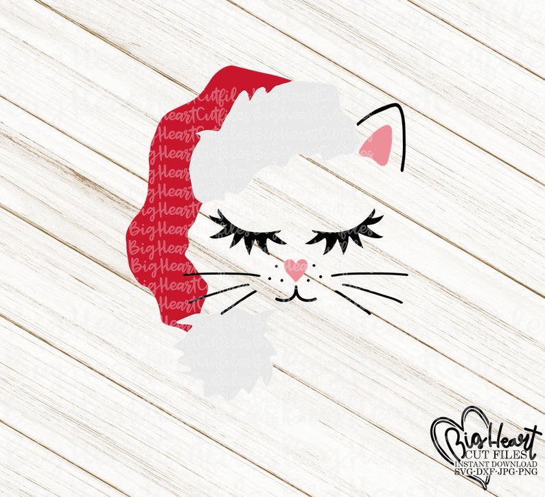 Download Christmas Cat Svg Png Jpg Dxd Kitty Cat Svg Cat With | Etsy