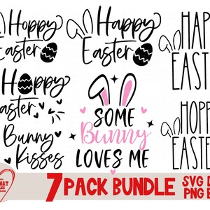 Ensemble de Pâques Svg, Svg de Pâques, Png, Dxf, Eps, Svg de joyeuses Pâques, Svg de Pâques houblonné, lapin, Svg de lapin de Pâques, Silhouette, Cricut, sublimation