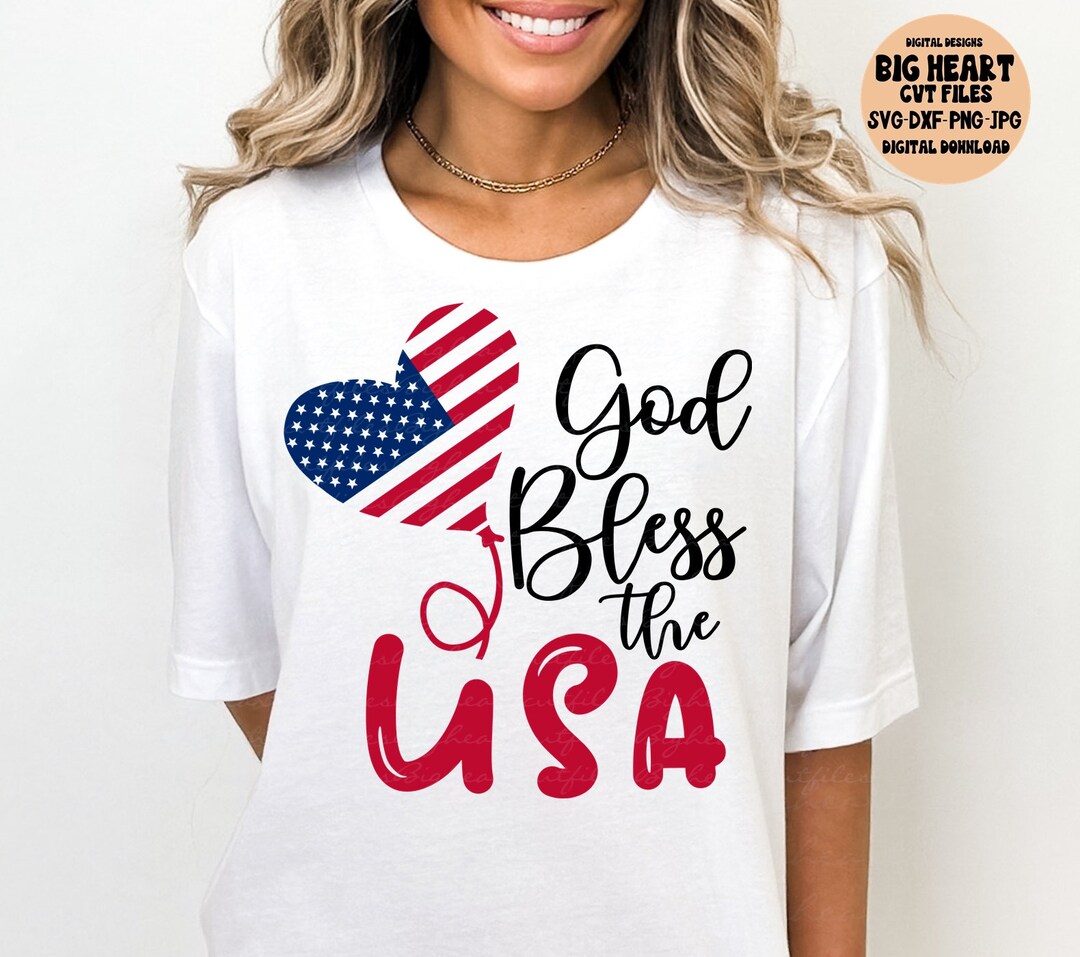 God Bless the USA Svg Png Jpg Dxf 4th of July Svg - Etsy