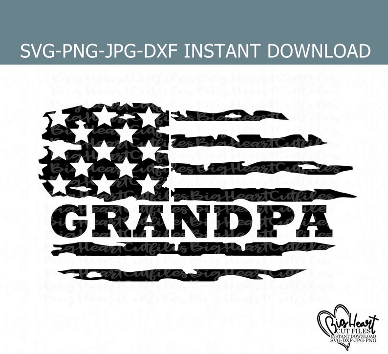 Download Grandpa Distressed American Flag Svg Png Jpg Dxf Patriotic ...