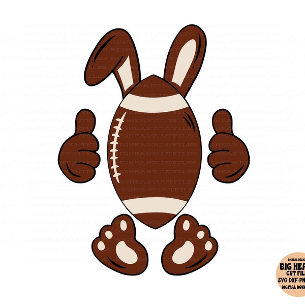 Football Svg, Png, Jpg, Dxf, Easter Svg, Football Easter Bunny Svg, Easter Bunny Svg, Easter Shirt Design, Silhouette, Cricut, Sublimation