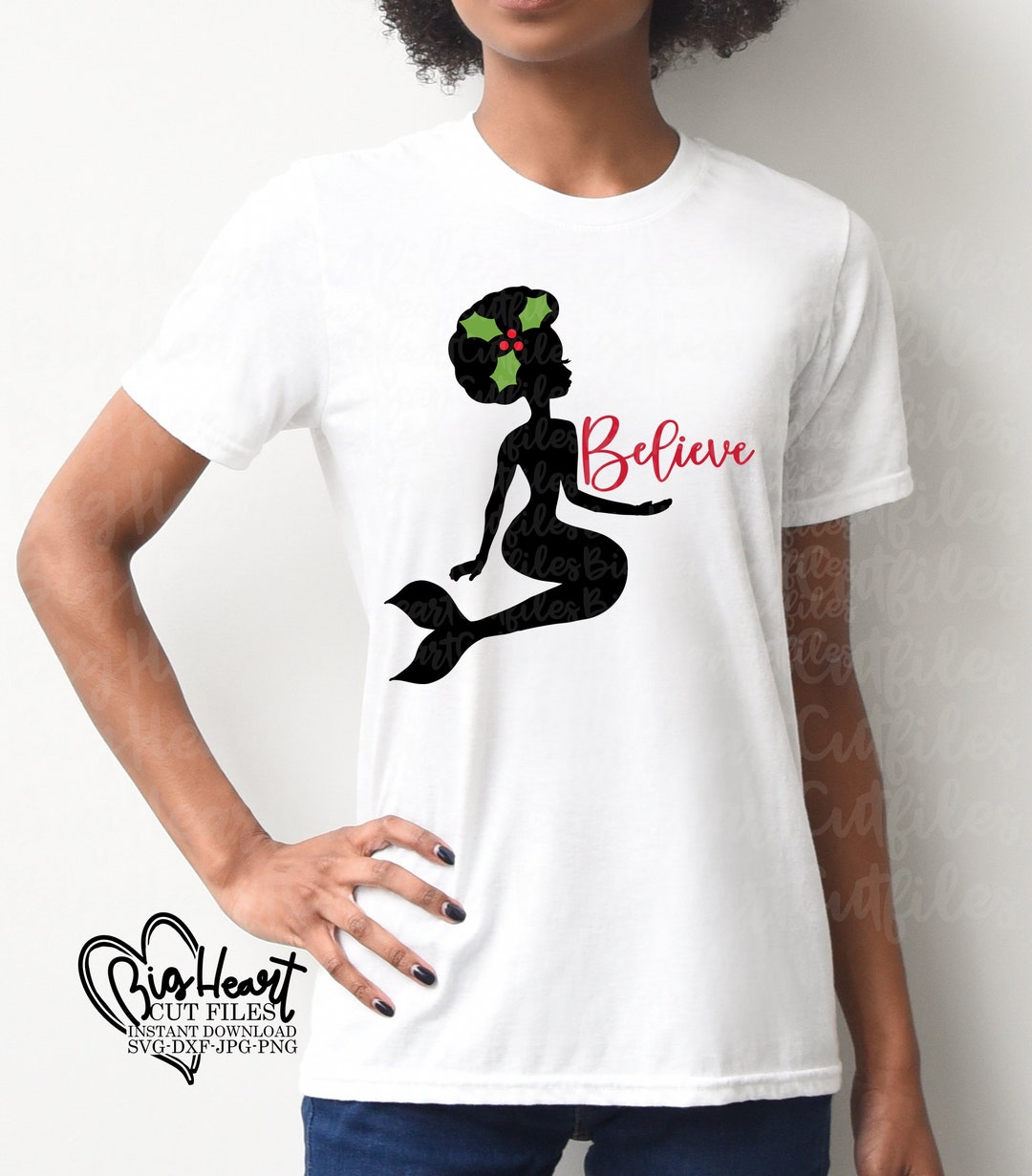 African American Mermaid Svg Png Jpg Dxf Believe Svg Etsy