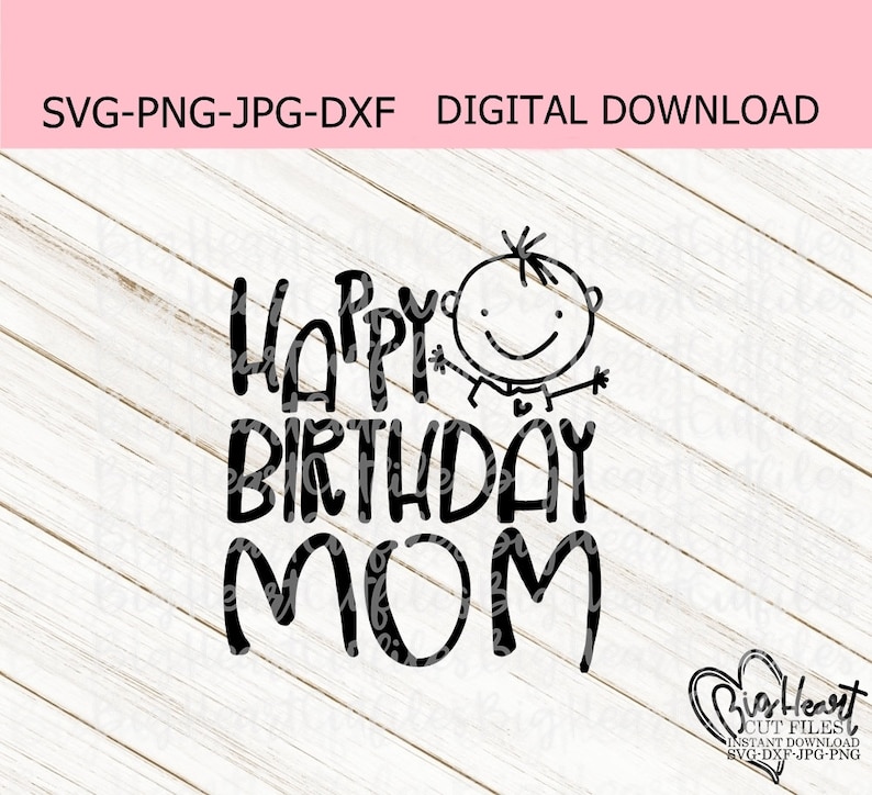 Download Happy Birthday Mom Svg Png Jpg Dxf Mom Birthday Design | Etsy