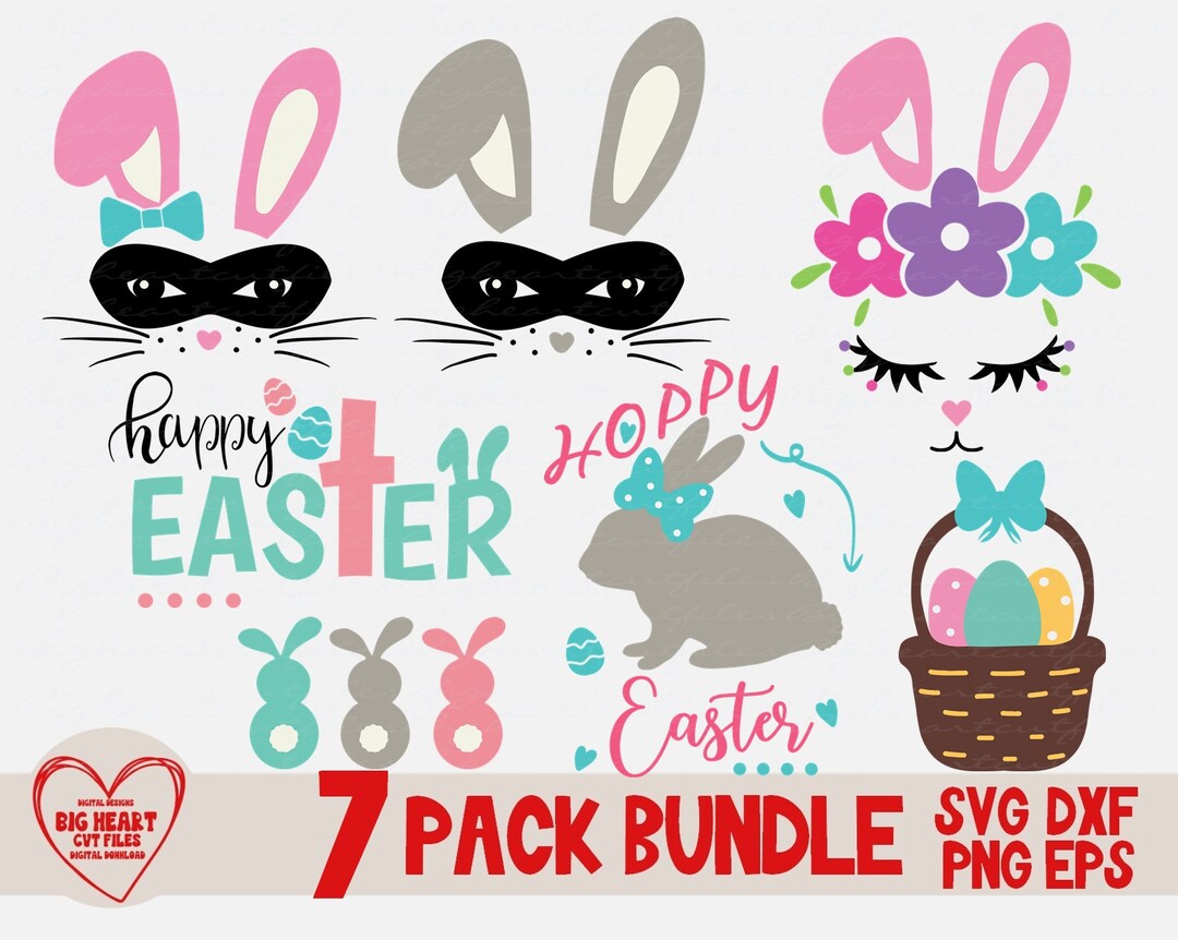 Easter Bunny Bundle Svg Png Dxf Eps, Easter Bundle Svg Silhouette ...