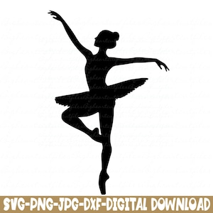 Ballerina Svg Png Jpg Dxf Silhouette di ballerina di danza classica e file di taglio Cricut Download digitale