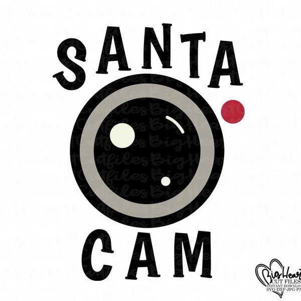 Santa Cam Svg,Png,Jpg,Dxf,Iron on Santa Cam Cut File,Christmas Svg,Winter Svg,Instant Download Silhouette and Cricut Cut Files,Layered Svg