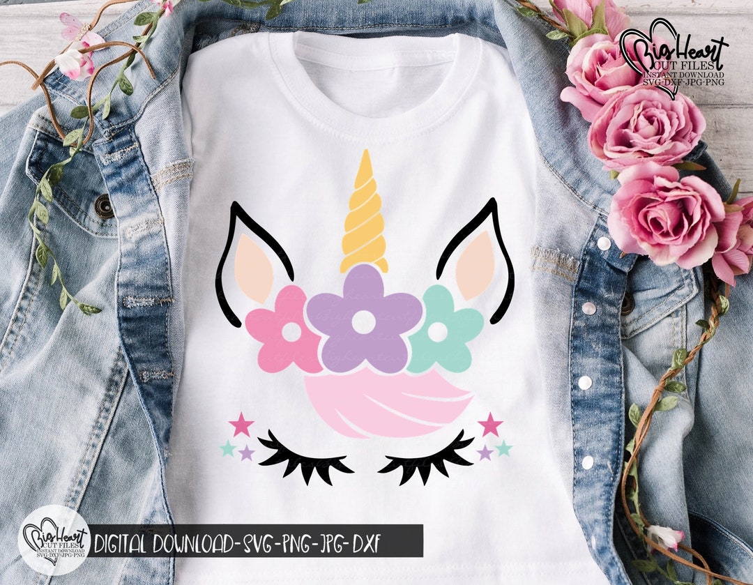 Unicorn Svg Png Jpg Dxf Unicorn Face Svg Unicorn With - Etsy