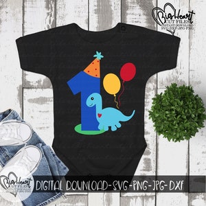 Dinosaurier 1 Geburtstags-Svg, Png, Jpg, Dxf, erster Geburtstag Dinosaurier-Svg, Jungen-Geburtstags-Svg, Dinosaurier-Design, Silhouette, Cricut, Sublimation