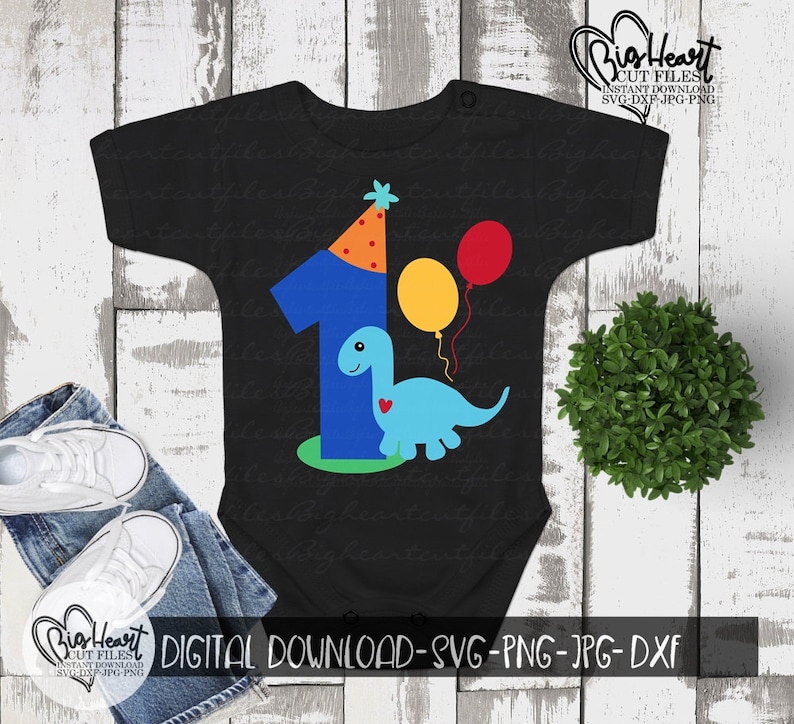 Dinosaur 1st Birthday Svg Png Jpg Dxf First Birthday | Etsy