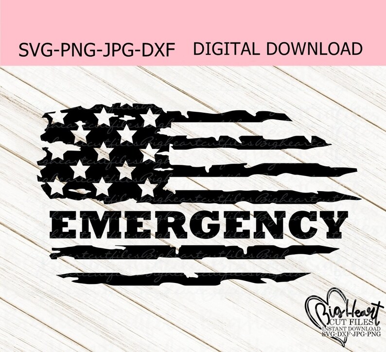 Download Emergency Distressed American Flag Svg Png Jpg Dxf | Etsy