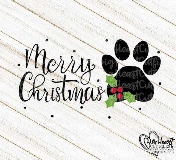 Dog Paw Christmas Svg,dog Paw Svg,mistletoe Svg,dog Christmas Svg,dog Paw  Silhouette,merry Christmas Paw Svg,silhouette,cricut 