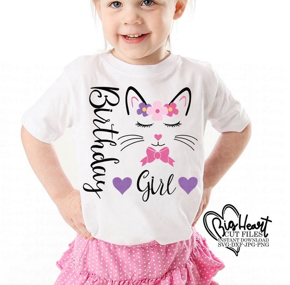Download Kitty Cat Birthday Girl Svg Png Jpg Dxf Girl Birthday Svg Etsy PSD Mockup Templates