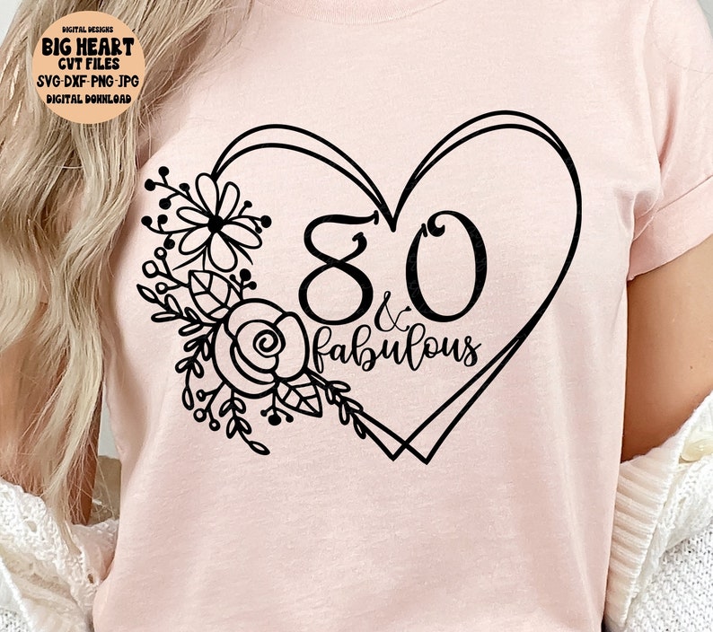 80 and Fabulous Svg Png Jpg dxf 80th Birthday Svg - Etsy