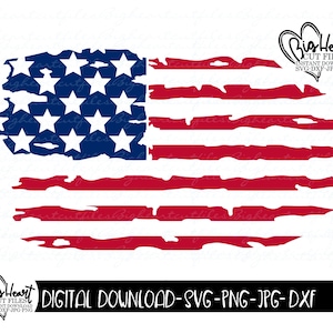 Verontruste Amerikaanse vlag Svg, Png, Jpg, Dxf, 4 juli Svg, Amerikaanse vlag Svg, Independence Day Svg, vlag ontwerp, silhouet en Cricut gesneden bestand