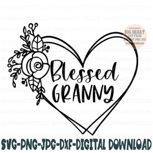 Gesegnete Oma, Png, Jpg, Dxf, Oma, Shirt Designs, Herz Oma, Silhouette geschnitten Datei, Cricut geschnitten Datei, Sublimation