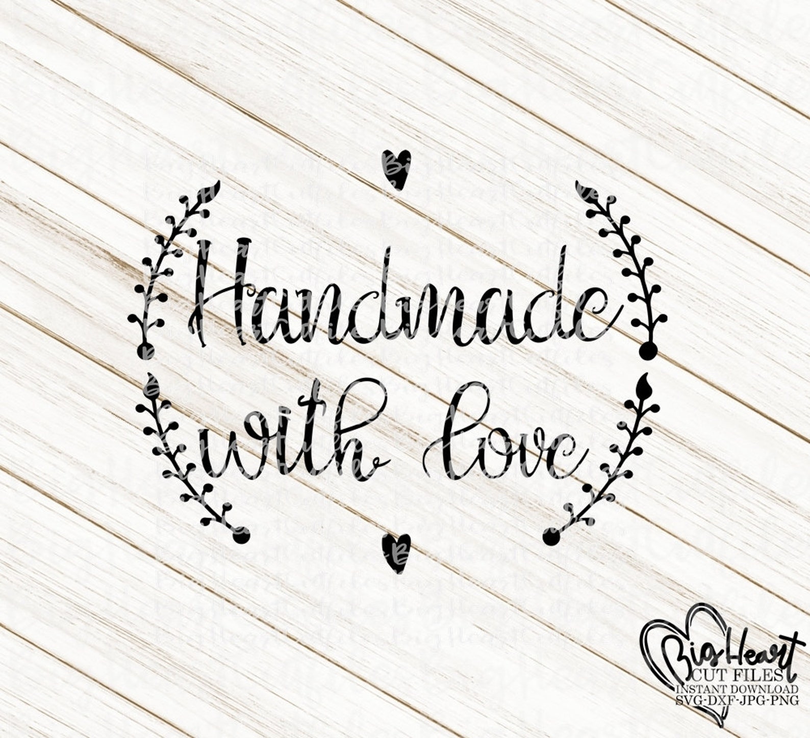 Handmade With Love Svg Png Jpg Dxf Handmade Stamp Design Etsy