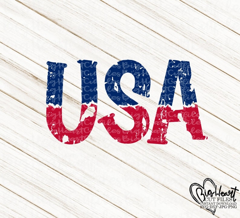 Distressed USA Svg Png Jpg Dxf 4th of July Svg USA Cut - Etsy