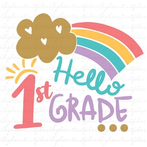 Hallo 1e leerjaar Svg, Png, Jpg, Dxf, terug naar school Svg, Hallo eerste klas Svg, eerste dag van school Svg, Girl School Shirt Design, leraar Svg